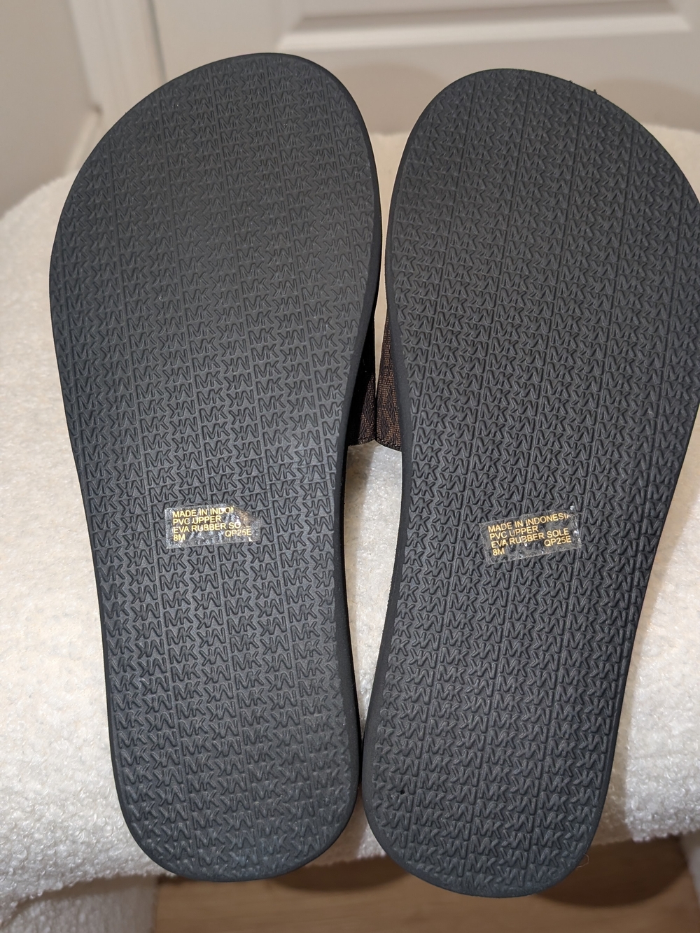 Michael Kors Palmer Signature Logo Slide Sandals Brown Monogram Size 8M - Picture 4 of 6
